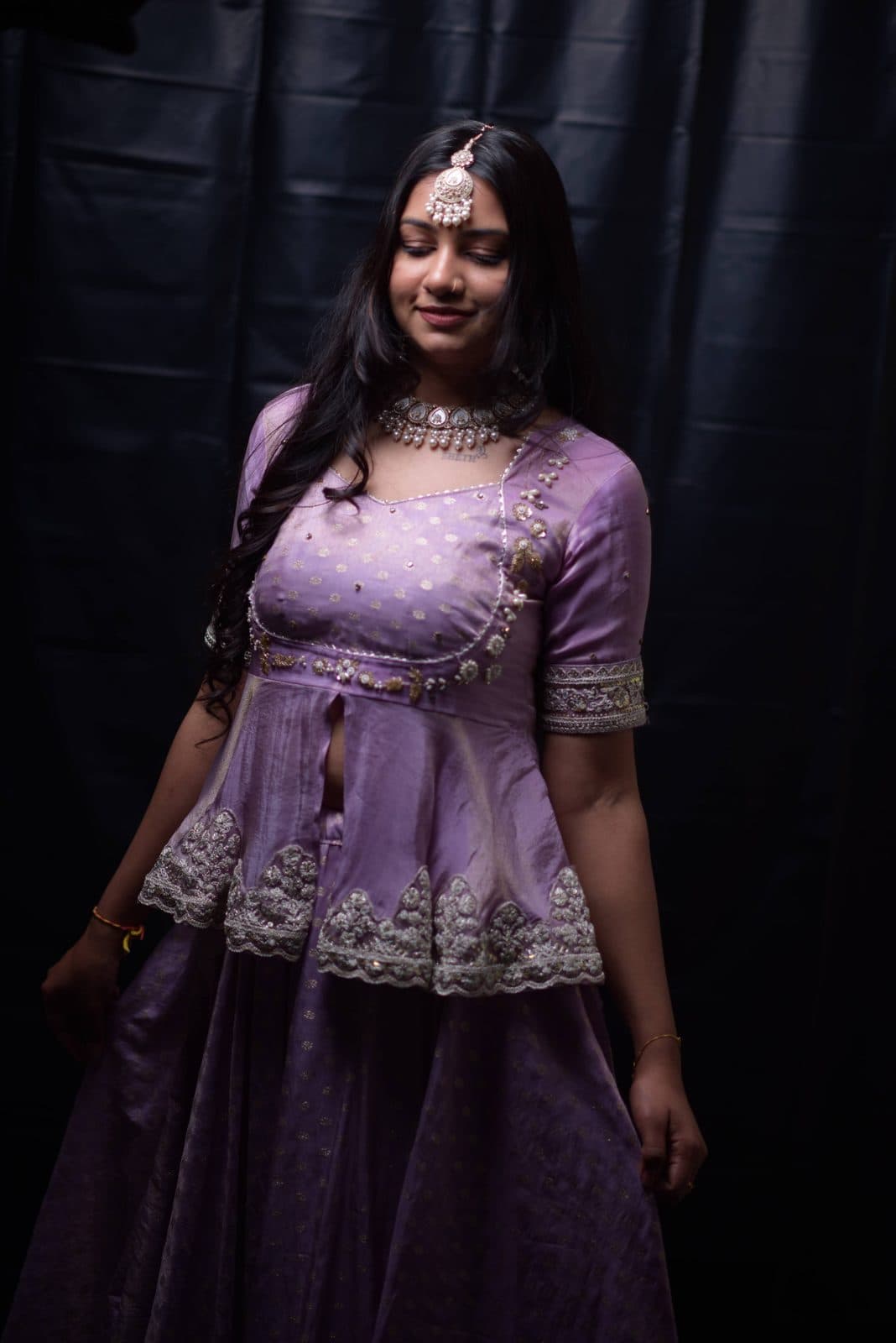 Lilac Gota Peplum Choli, photo 1 of 6
