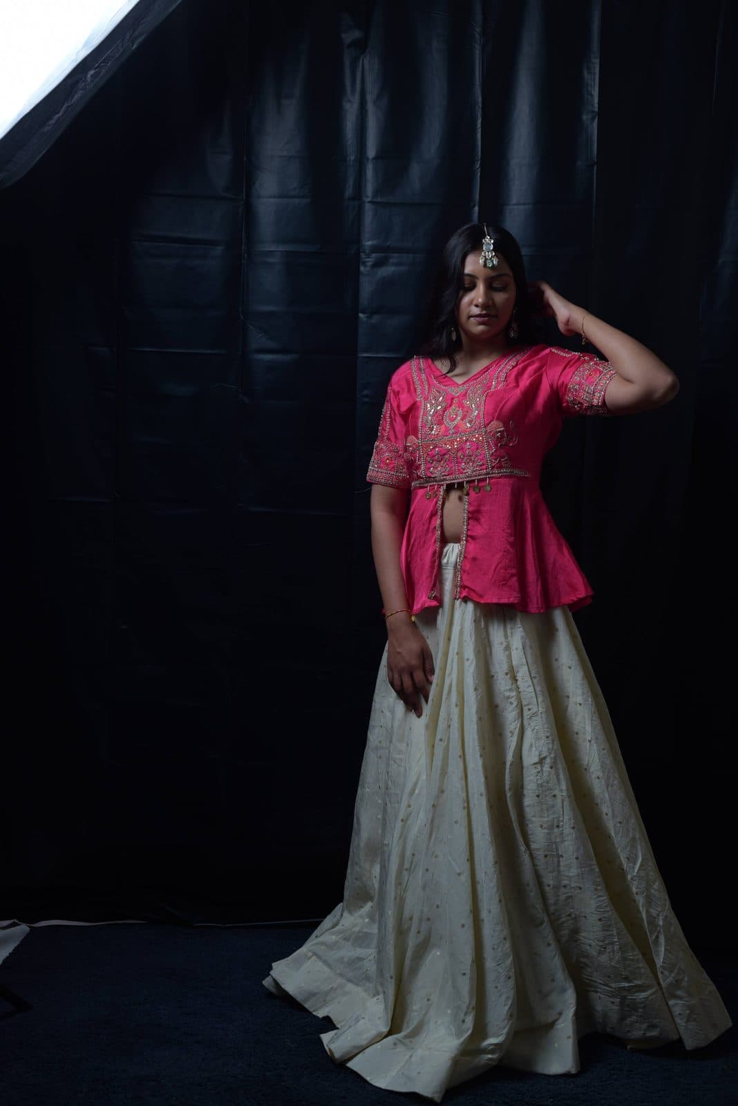 Rani Pink Zardozi Peplum Choli, photo 1 of 4